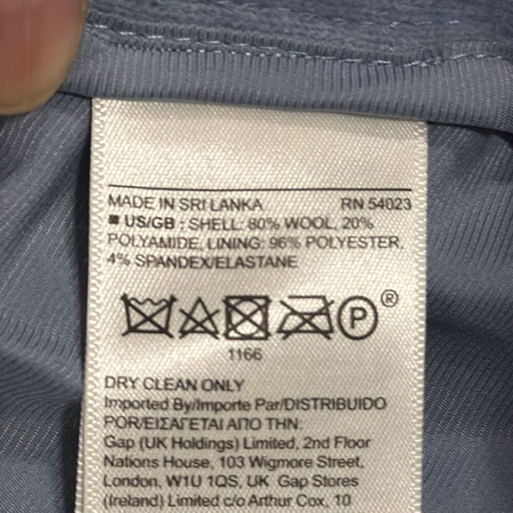 (R) Banana Republic Italian Wool Blend Wide Leg Pant, Blue SIZE 14 S br #773535 - Picture 11 of 11